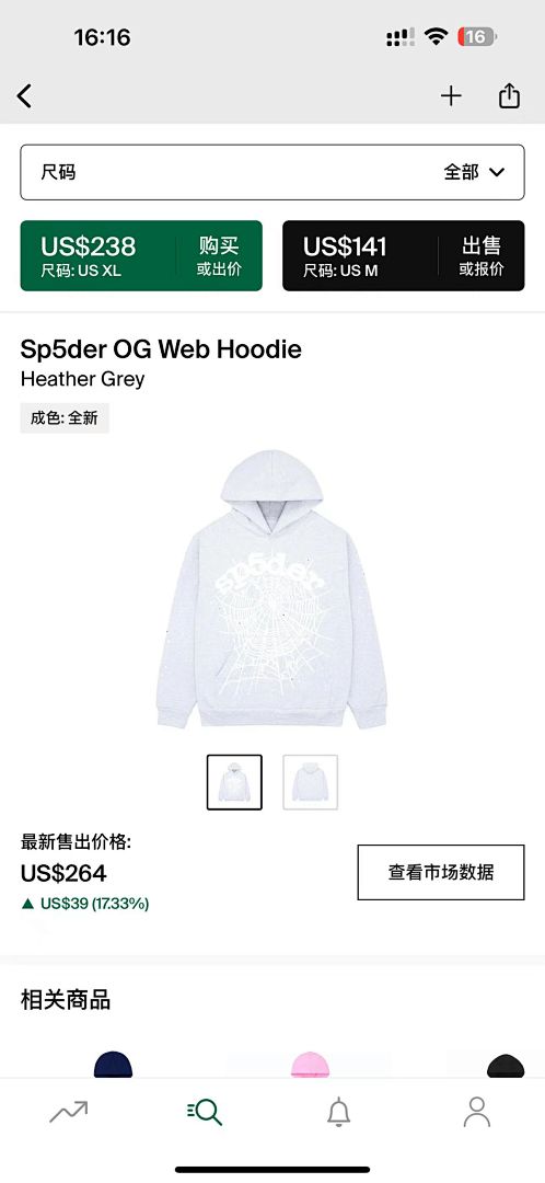 Chanel 265 Sp5Der OG Web Hoodie Heather (Grey)