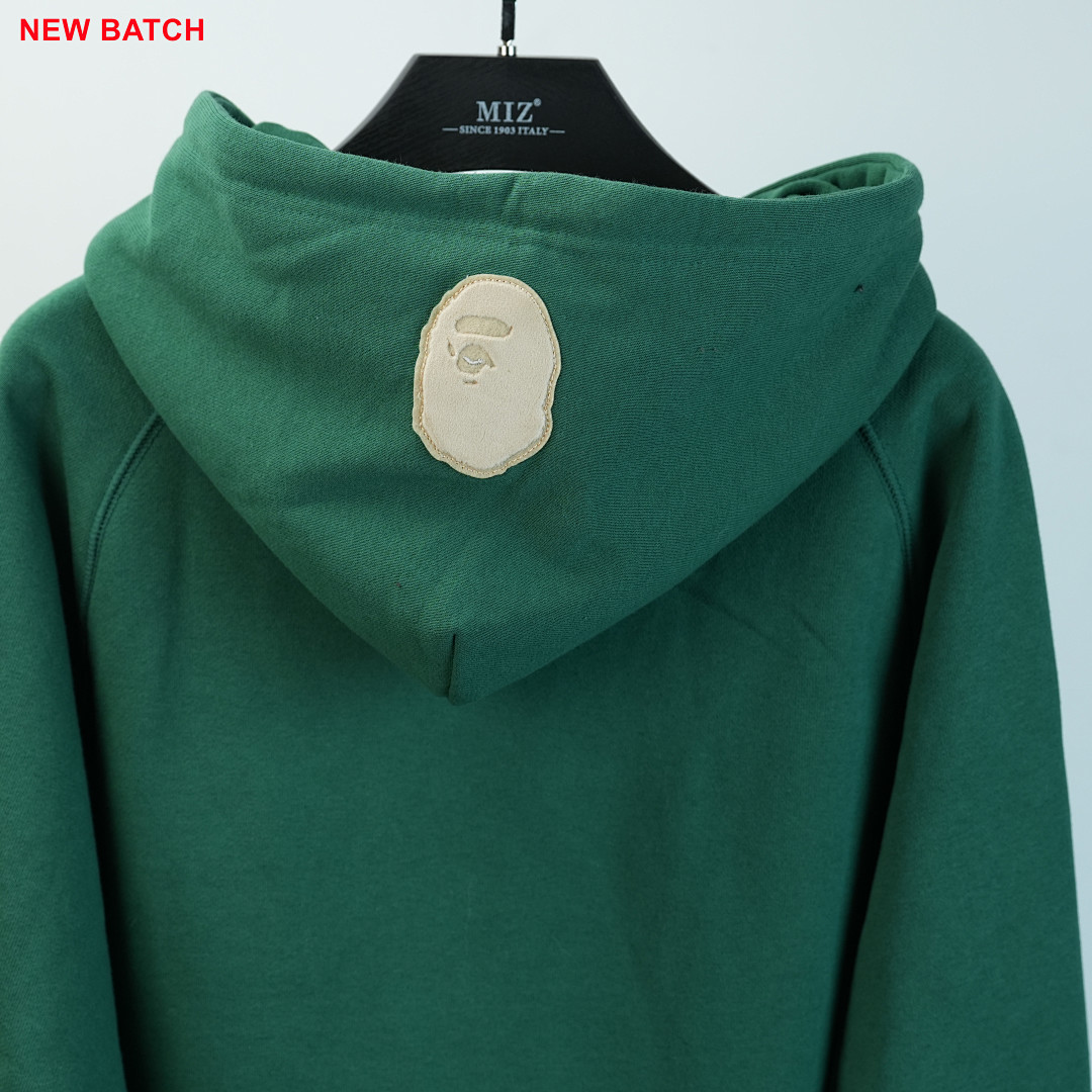 Bape Logo Relaxed Fit Pullover Hoodie Green (FW22) - Image 13