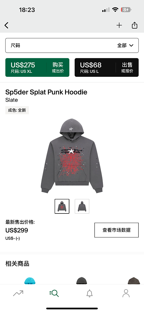 Other 265 Sp5Der Splat Punk HoodieSlate, photo 1