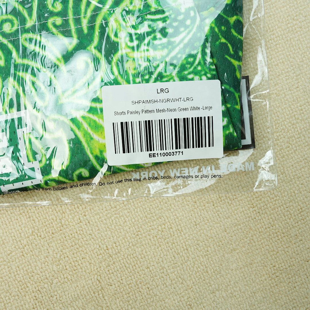 Chanel 80 Eric Emanuel EE Basic ShortNeon Green Paisley - Image 6