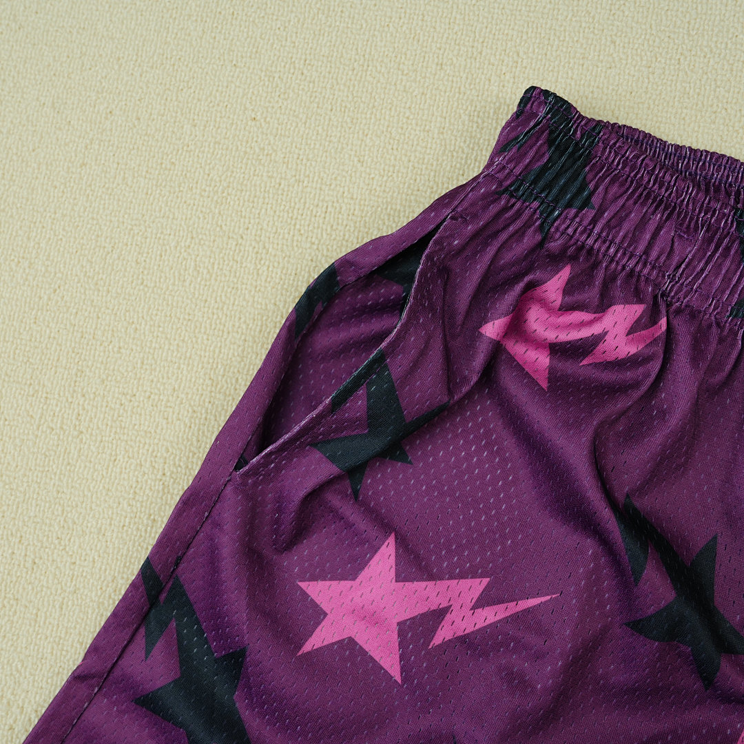 Chanel 80 Eric Emanuelx BAPE Miami Basic ShortPurple/Pink/Black - Image 9
