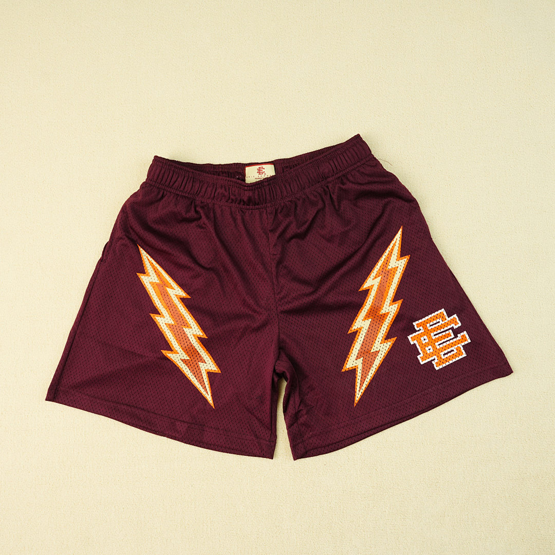 Chanel 80 Eric Emanuel EE Basic Lightning Bolt Short Maroon/Orange/Bone - Image 7