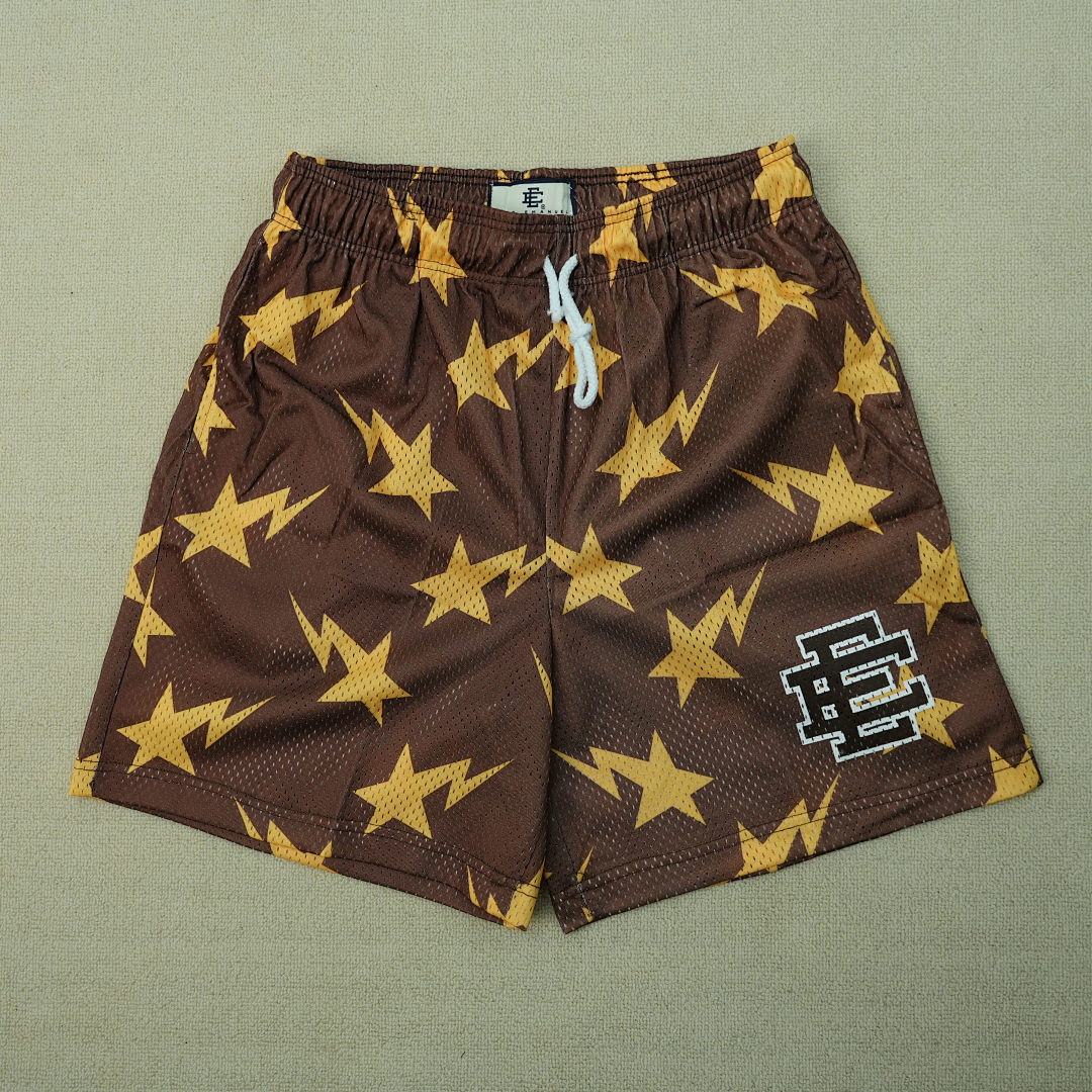 Chanel 35 Eric Emanuelx BAPE Miami Basic Short Brown/Yellow - Image 4