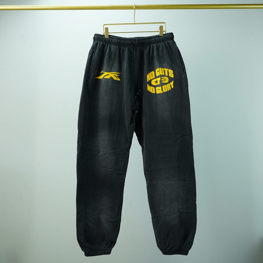 Other 380 Hellstar No Guts Glory Closed Elastic Bottom Sweatpants Midnight Dye (Black) - Image 7