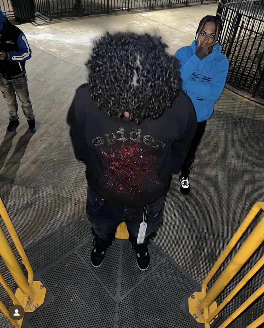 Other 240 Sp5Der Rhinestone Logo Hoodie/ (Black) - Image 3