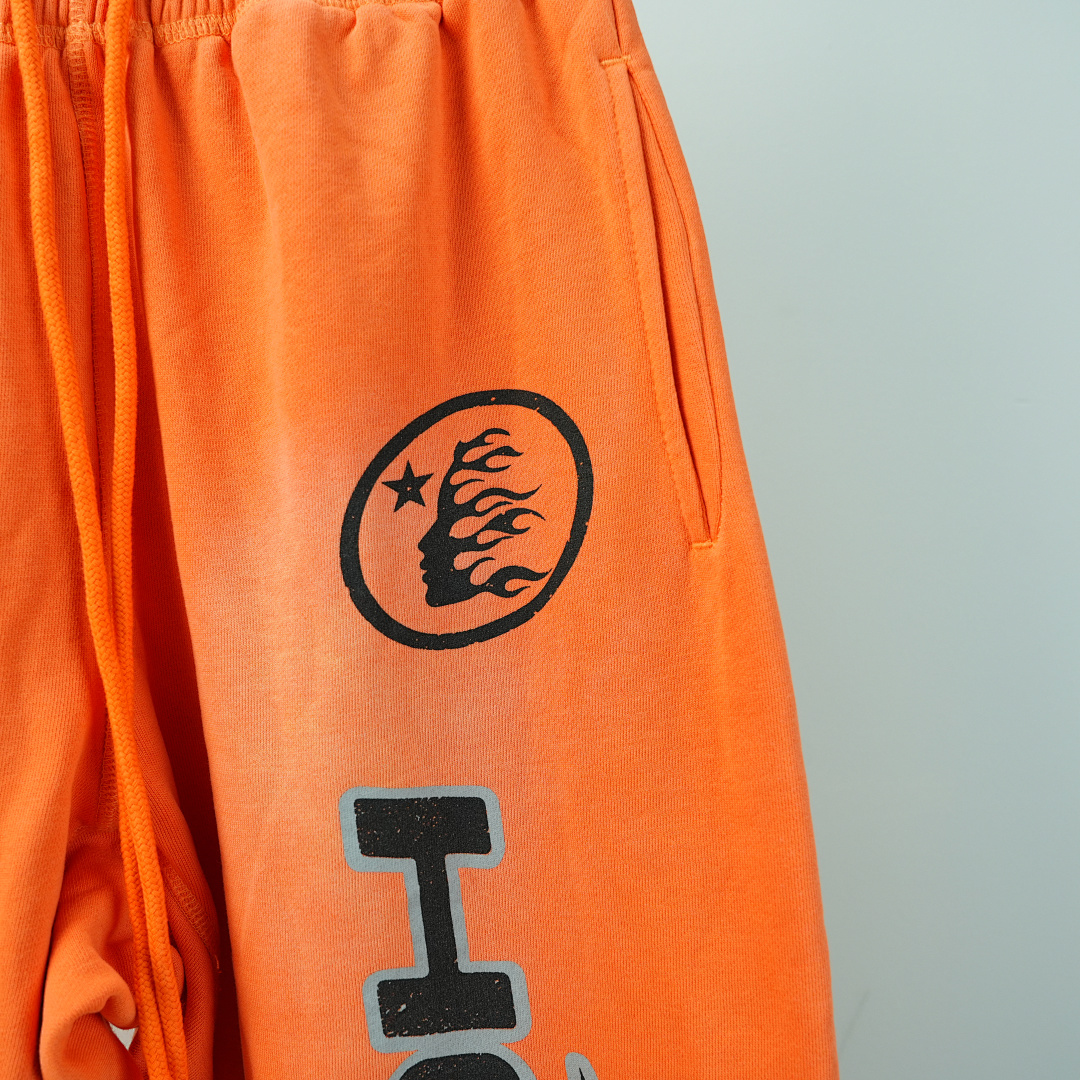 Other Hellstar Fire Orange Closed Elastic Bottom Sweatpants Dye - Image 26