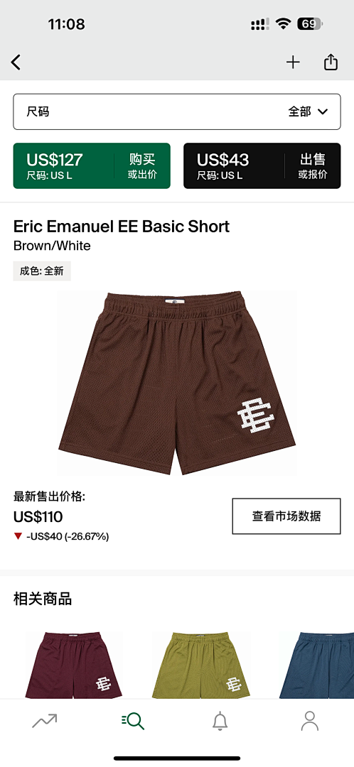 Chanel 80 Eric Emanuel EE Basic Short Brown/White