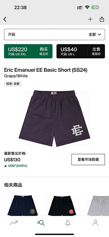 Chanel 80 Eric Emanuel EE Basic Short Grape/White (SS24), photo 1
