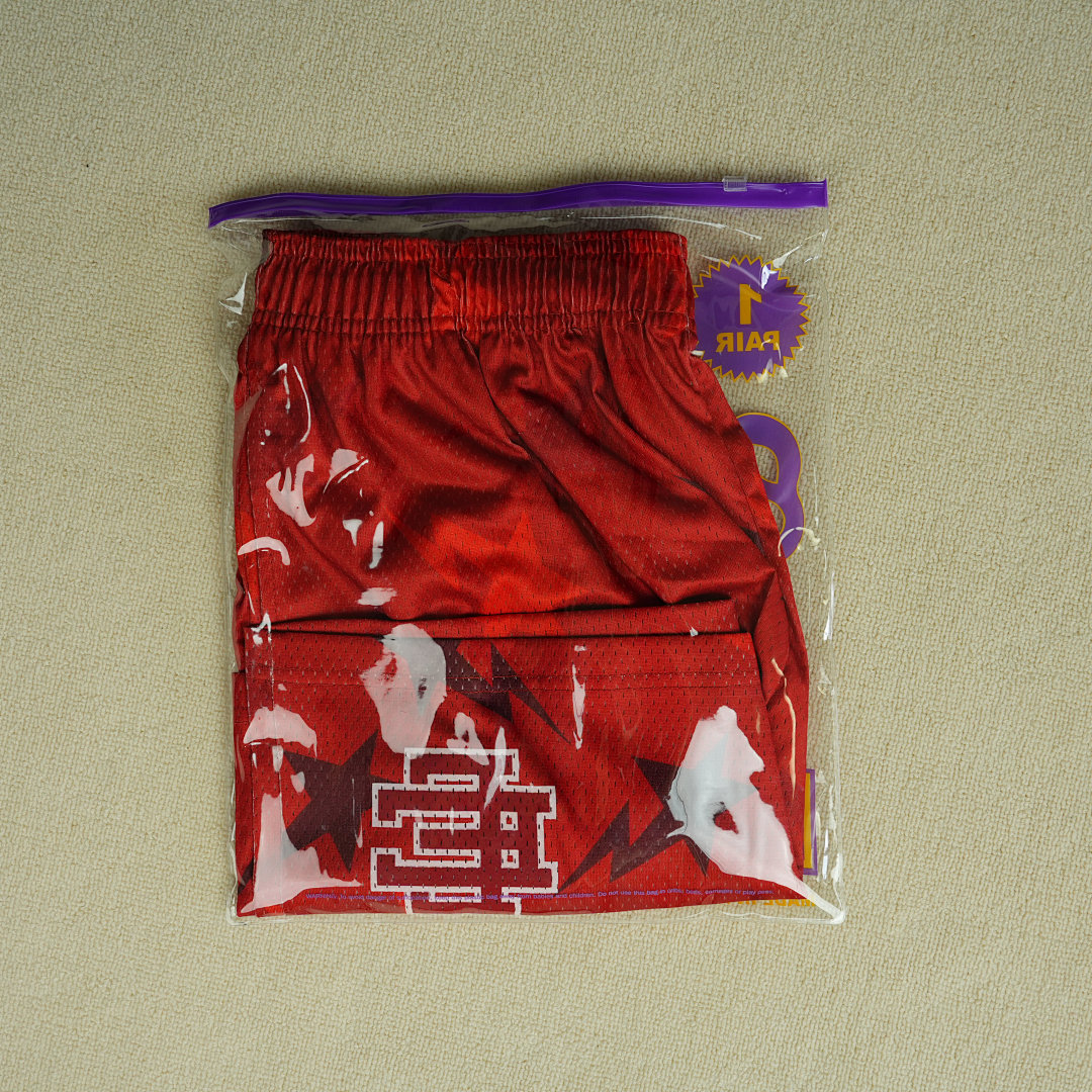 Chanel 80 Eric Emanuelx BAPE EE Basic Short (Red) - Image 4