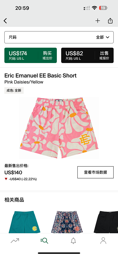 Chanel 80 Eric Emanuel EE Basic Short Pink Daisies/Vellow