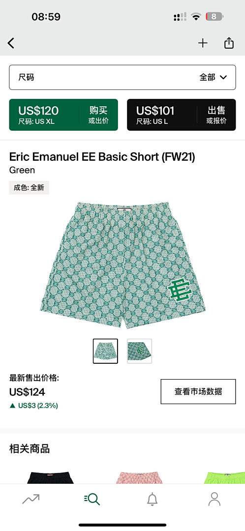 Chanel 80 Eric Emanuel EE Basic Short Green (FW21)
