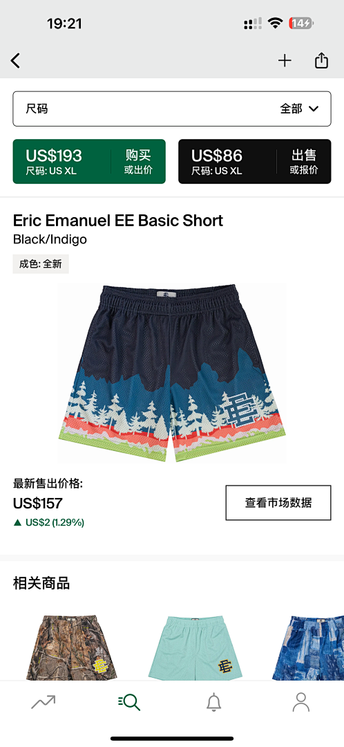 Chanel 80 Eric Emanuel EE Basic Short Black/Indigo