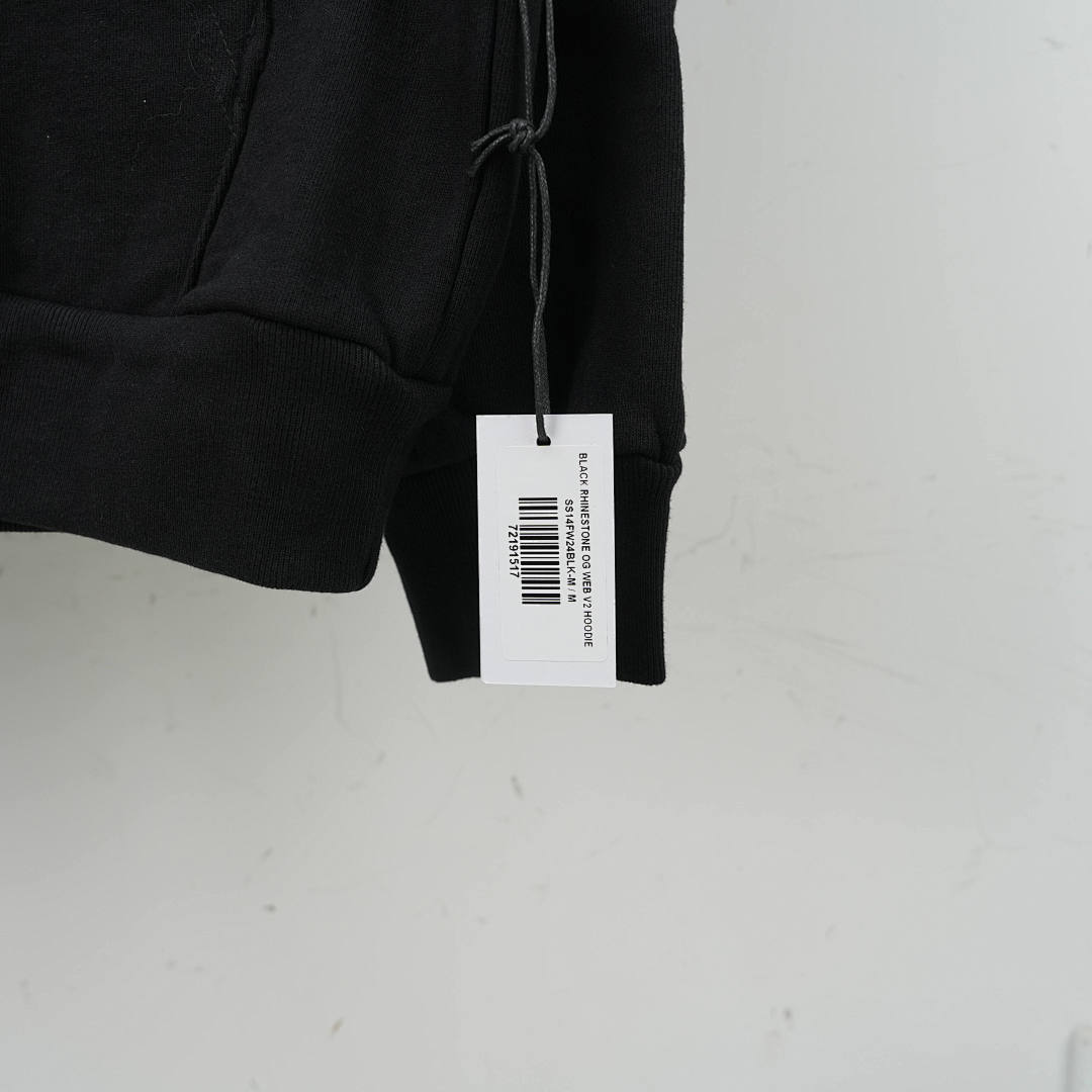 Other 265 Sp5Der Rhinestone OG Web V2 HoodieBlack - Image 6