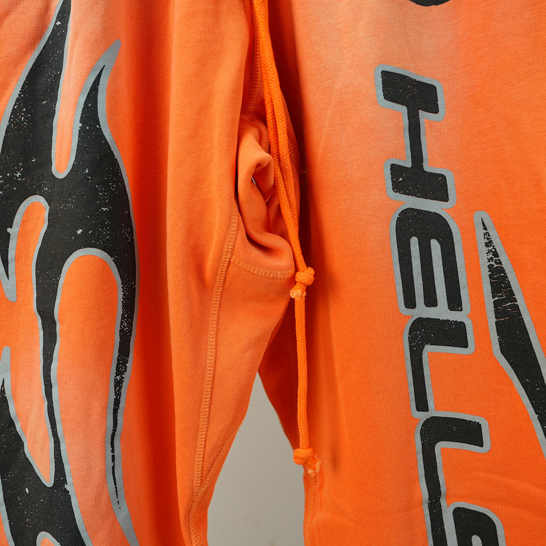 Other Hellstar Fire Orange Closed Elastic Bottom Sweatpants Dye - Image 25