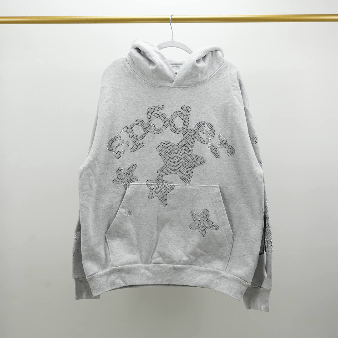Other 265 Sp5Der Rhinestone Beluga Hoodie Heather (Grey) - Image 5