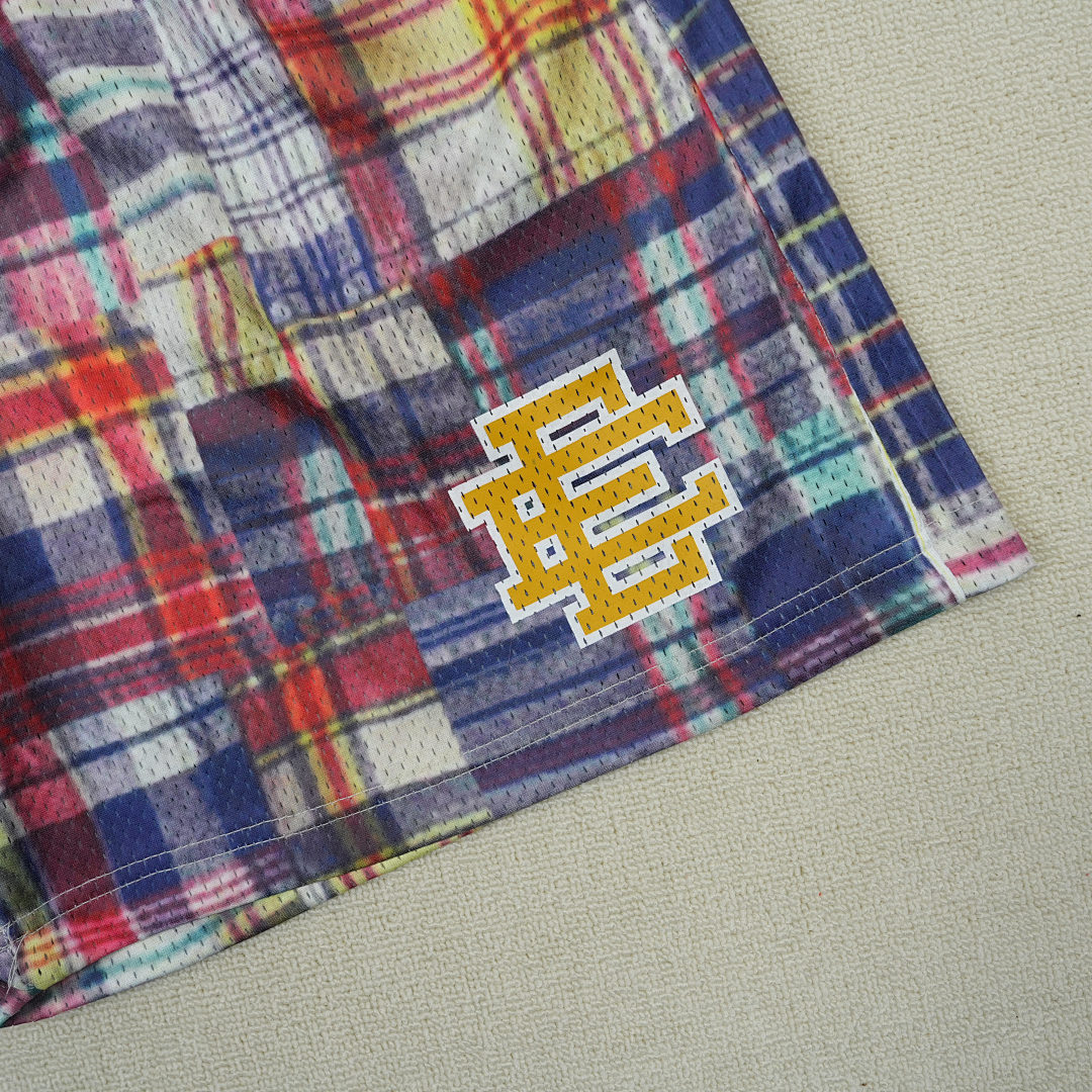 Chanel 80 Eric Emanuel EE Basic Short Vadras Plaid/Yellow - Image 8