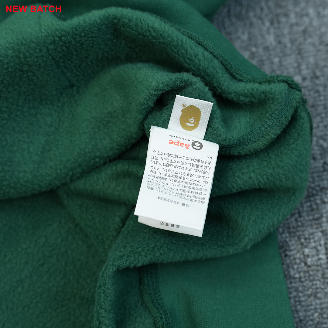Bape Logo Relaxed Fit Pullover Hoodie Green (FW22) - Image 25