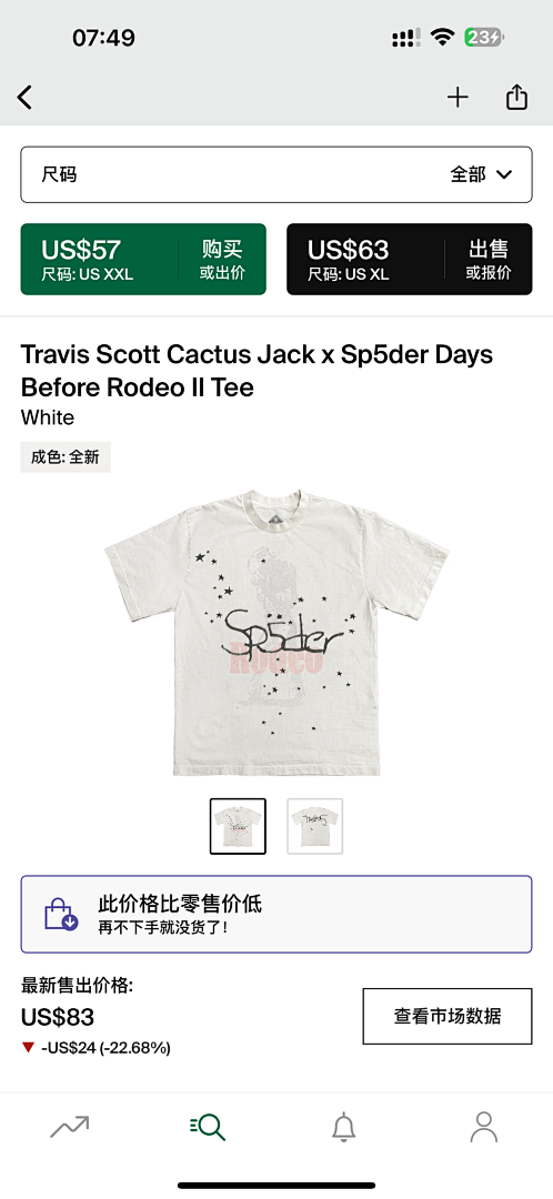 Other 105 Travis Scott Cactus Jackx Sp5Der Days Before Rodeo II Tee (White)