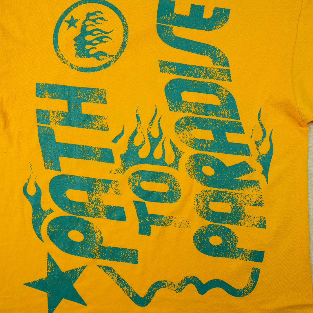Other 65 Hellstar Studios Jesus Emblem Short Sleeve Tee Shirt (Yellow) - Image 22