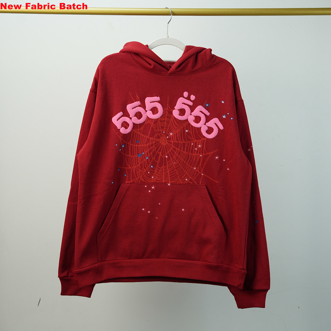 Other Sp5Der Worldwide Red Angel Number 555 Hoodie - Image 5