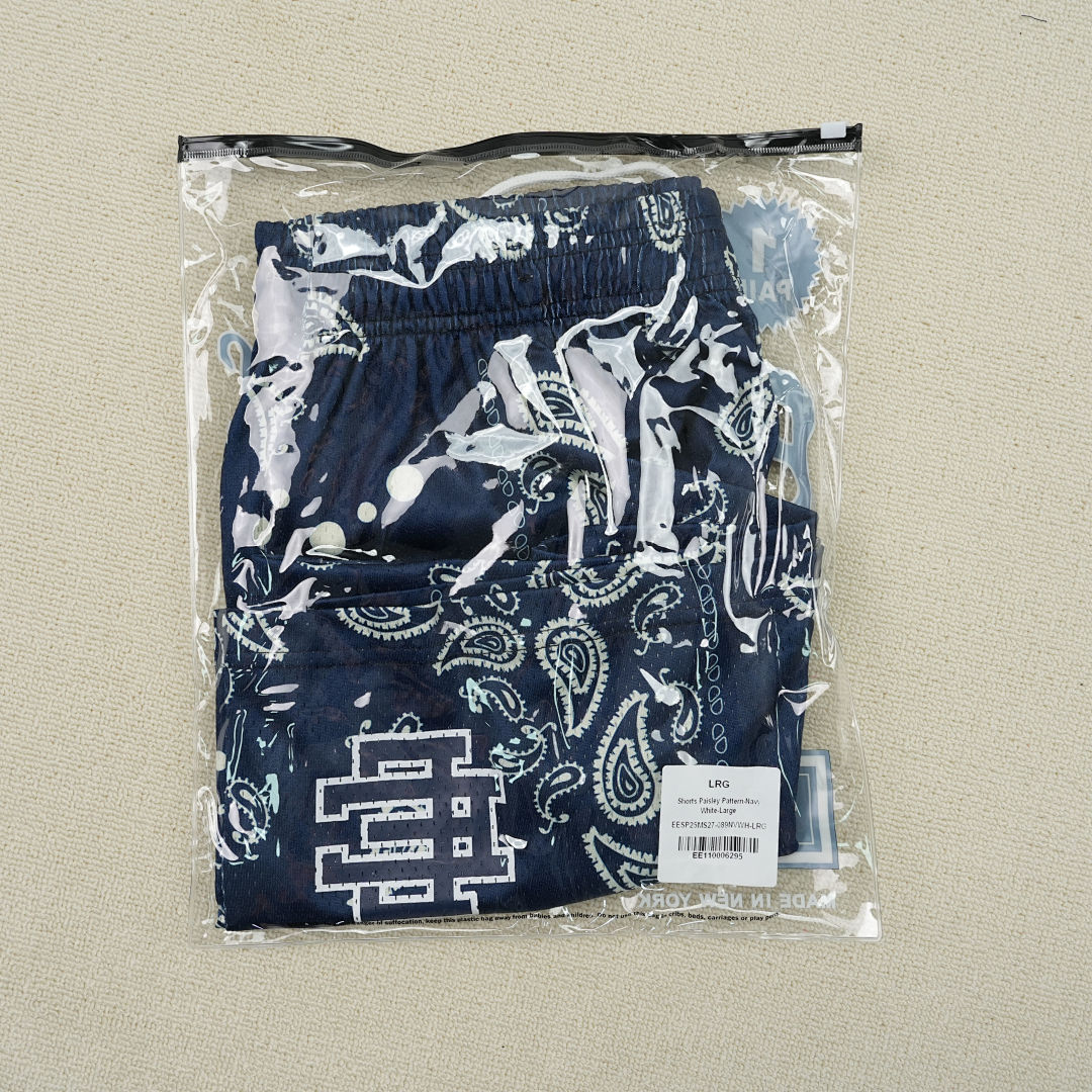 Chanel 80 Eric Emanuel EE Basic Short SS25 Navy Paisley - Image 3