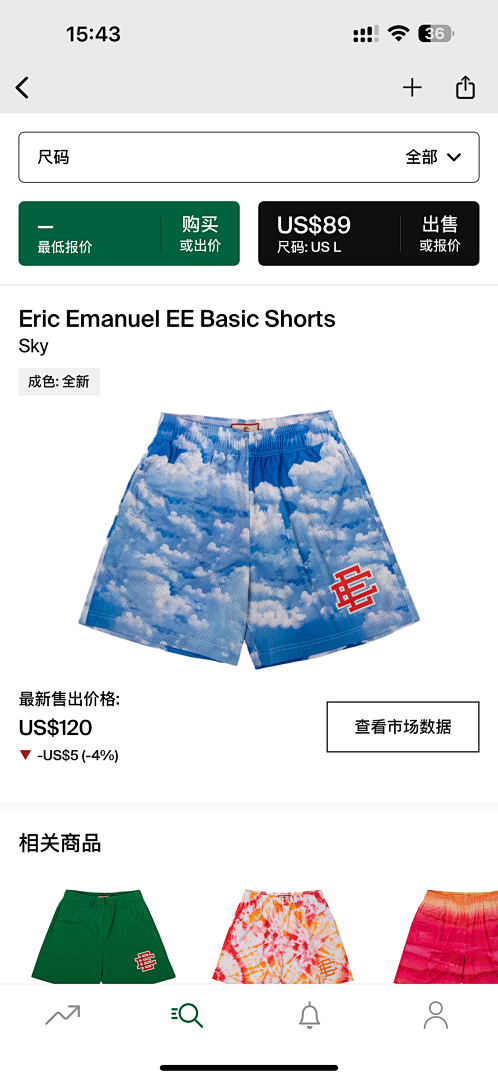 Chanel 80 Eric Emanuel EE Basic ShortsSky