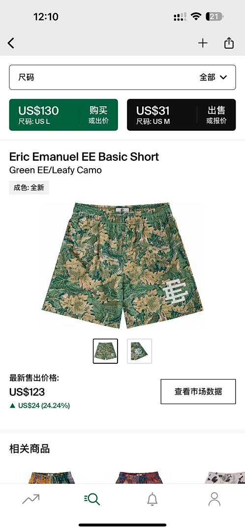 Chanel 80 Eric Emanuel EE Basic ShortGreen EE/Leafy (Camo)