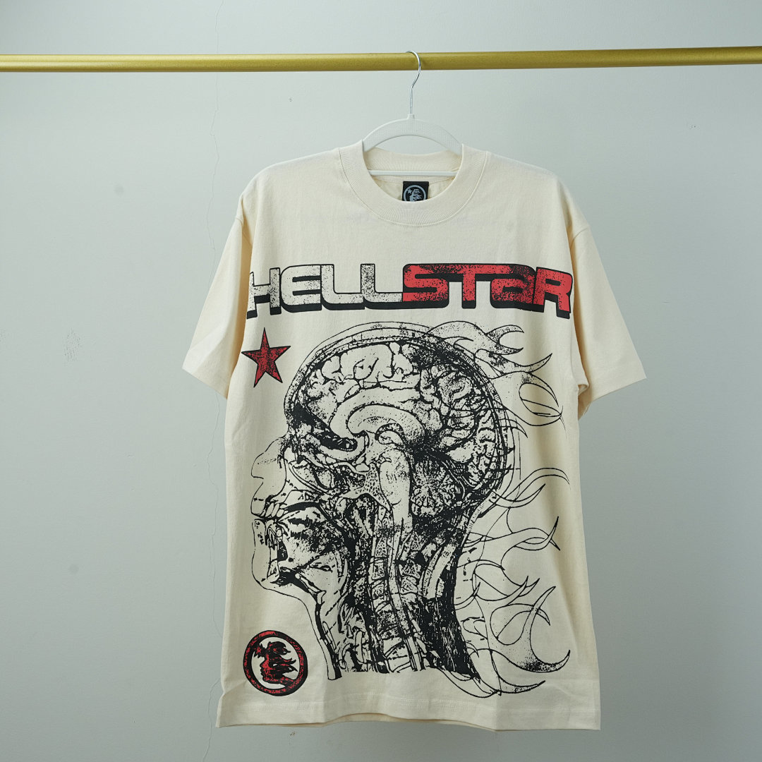 Other 155 Hellstar Studios Cranium Short Sleeve Tee Shirt (Cream)