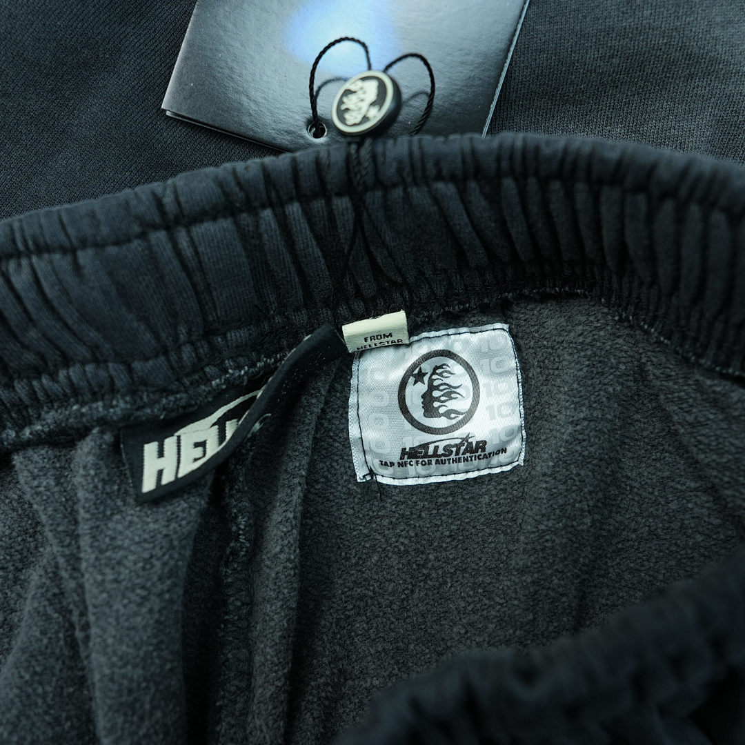 Other 380 Hellstar No Guts Glory Flare Bottom Sweatpants Midnight Dye (Black) - Image 11