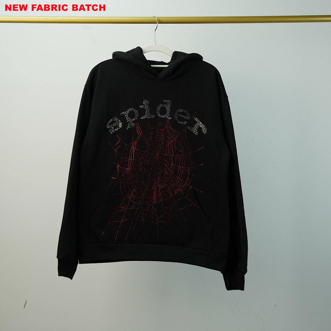 Other 240 Sp5Der Rhinestone Logo Hoodie/ (Black) - Image 35