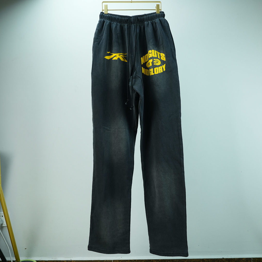 Other 380 Hellstar No Guts Glory Flare Bottom Sweatpants Midnight Dye (Black) - Image 6