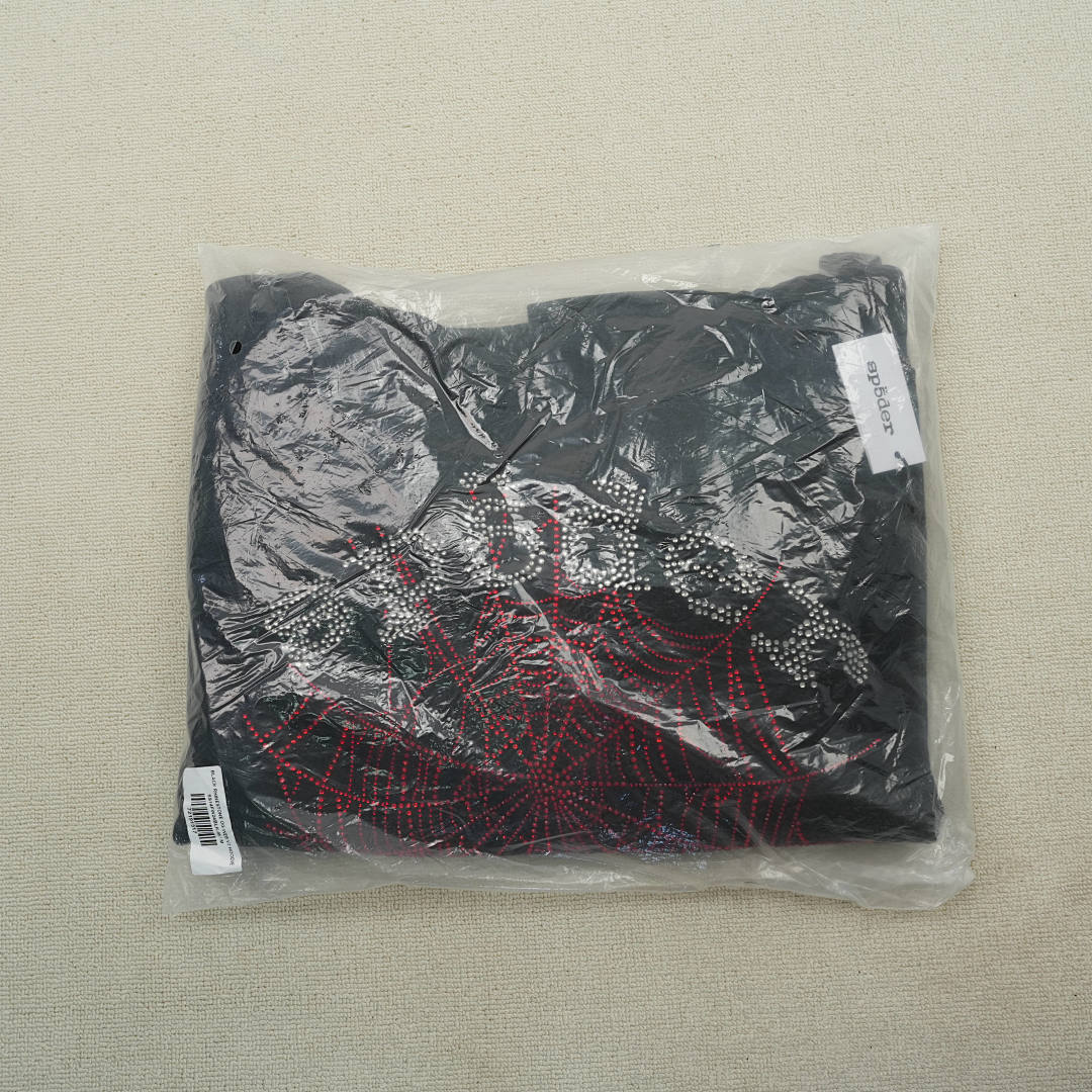 Other 265 Sp5Der Rhinestone OG Web V2 HoodieBlack - Image 2