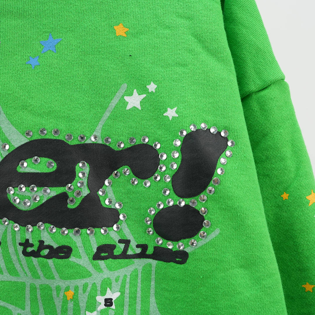 Other 265 Sp5Der Punk V2 Rhinestone Hoodie (Bright Green) - Image 7