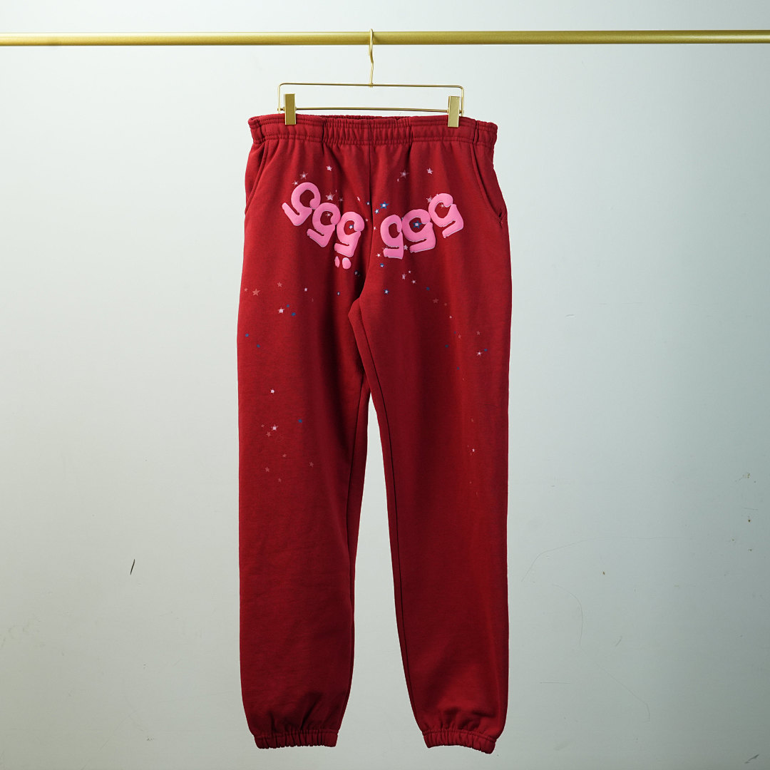 Other Sp5Der Worldwide Red Angel Number 555 Sweatpants - Image 19