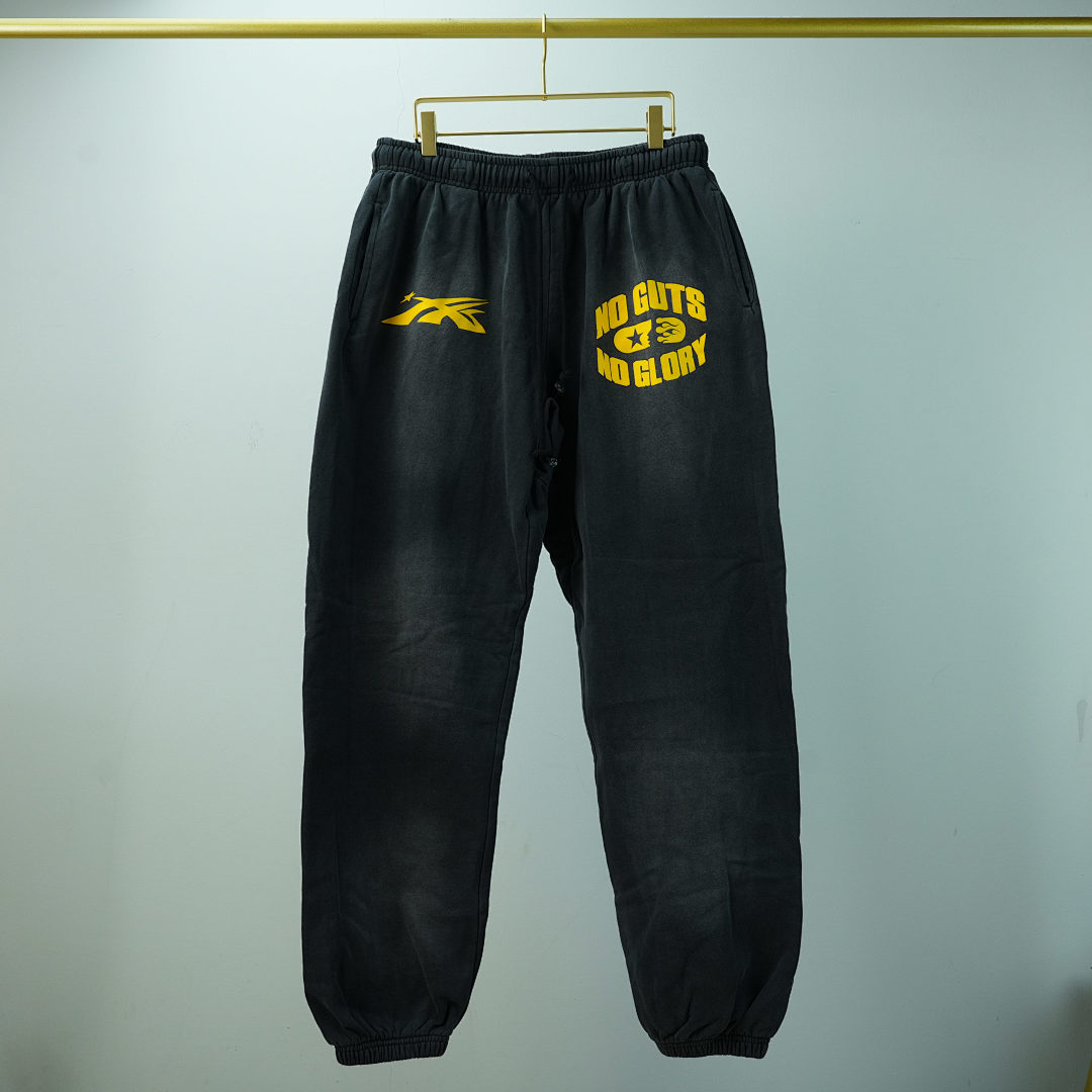 Other 380 Hellstar No Guts Glory Closed Elastic Bottom Sweatpants Midnight Dye (Black) - Image 6