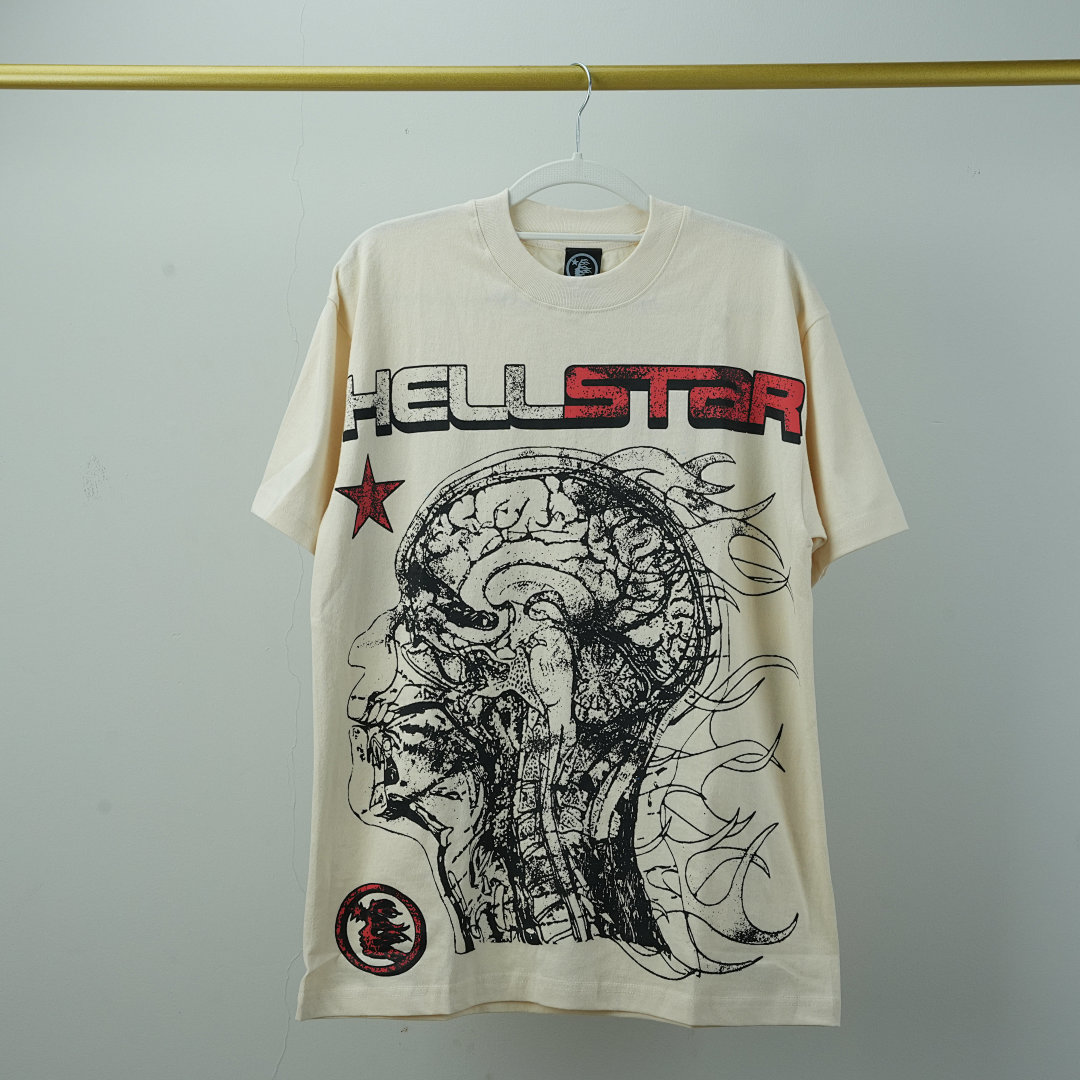 Other 155 Hellstar Studios Cranium Short Sleeve Tee Shirt (Cream) - Image 11
