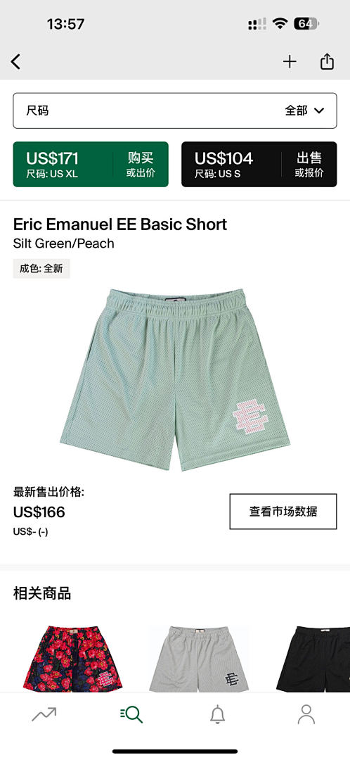 Chanel 80 Eric Emanuel EE Basic ShortSilt Green/Peach