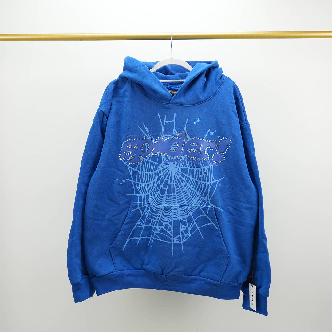 Other 265 Sp5Der Rhinestone Punk V2 Hoodie (Blue) - Image 4