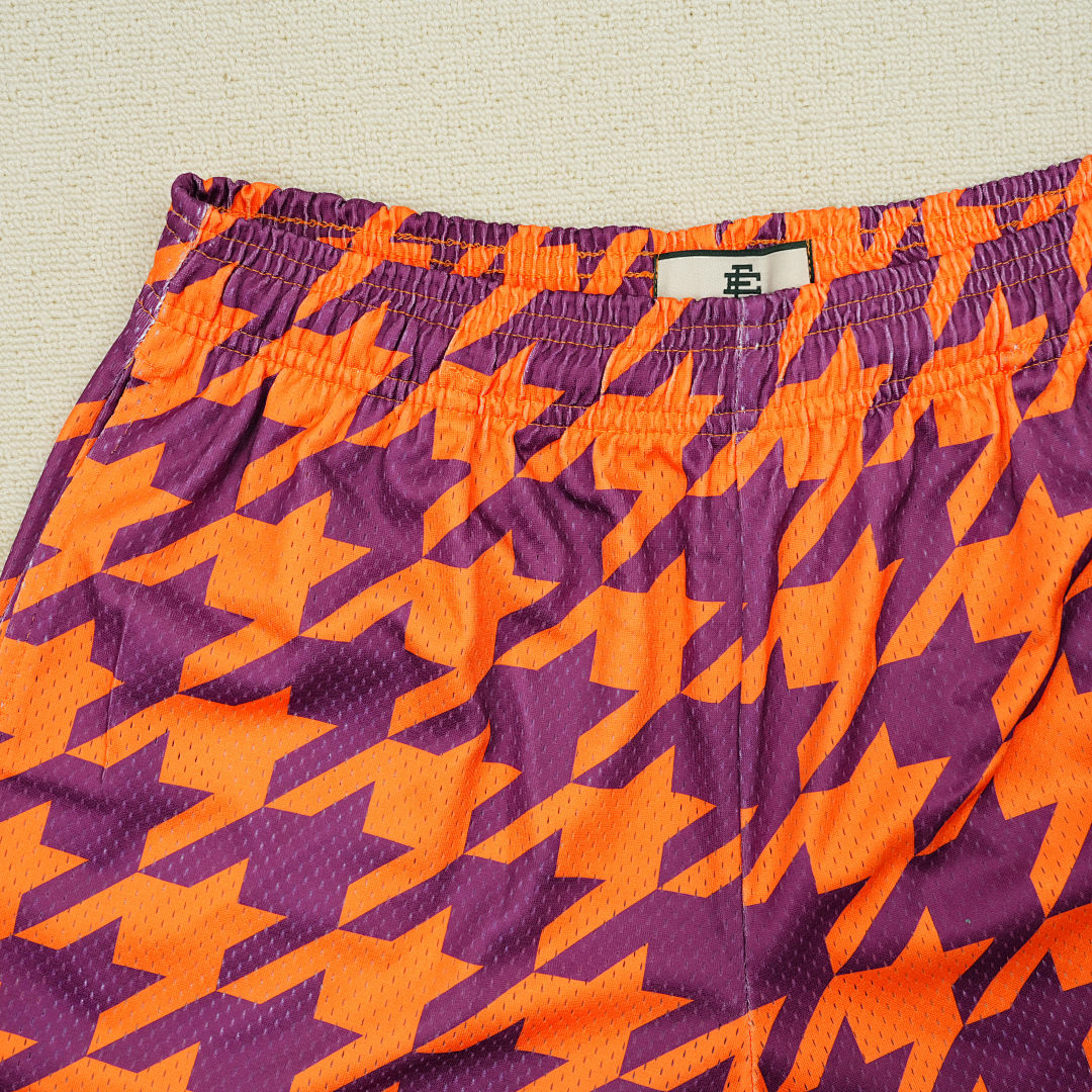 Chanel 80 Eric Emanuel EE Basic Short Orange/Purple Houndstooth - Image 8