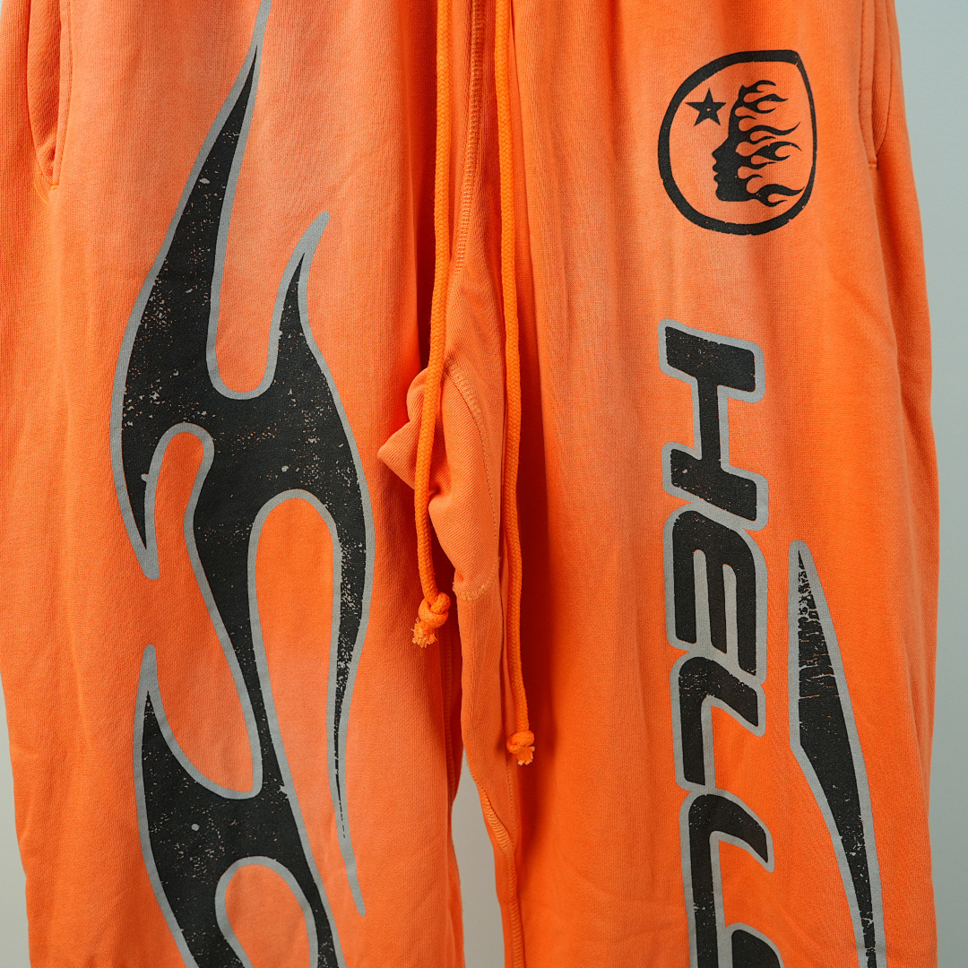 Other Hellstar Fire Orange Closed Elastic Bottom Sweatpants Dye - Image 15
