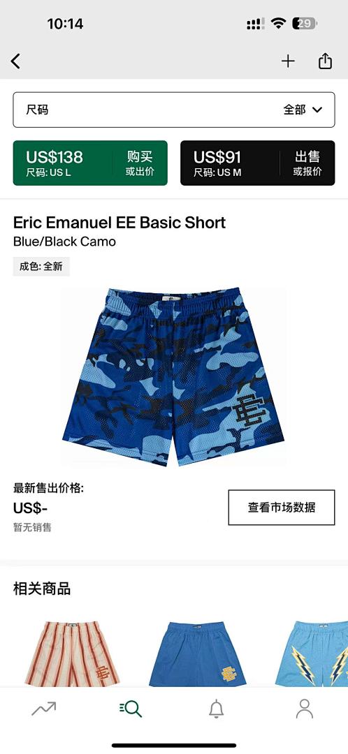 Chanel 80 Eric Emanuel EE Basic Short Blue/Black (Camo)