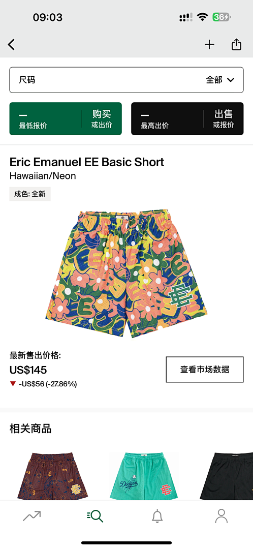Chanel 80 Eric Emanuel EE Basic Short Hawaiian/Neon