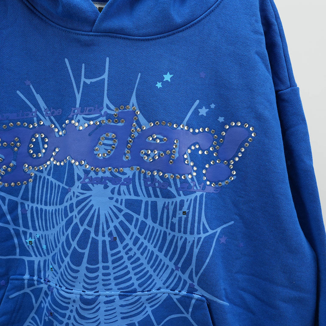 Other 265 Sp5Der Rhinestone Punk V2 Hoodie (Blue) - Image 8