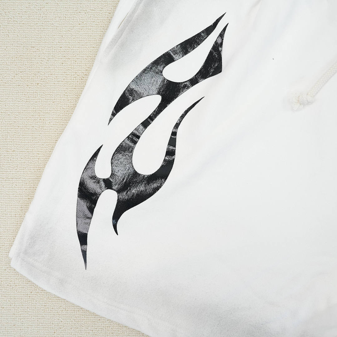Other 260 Hellstar Flame Shorts (White) - Image 9