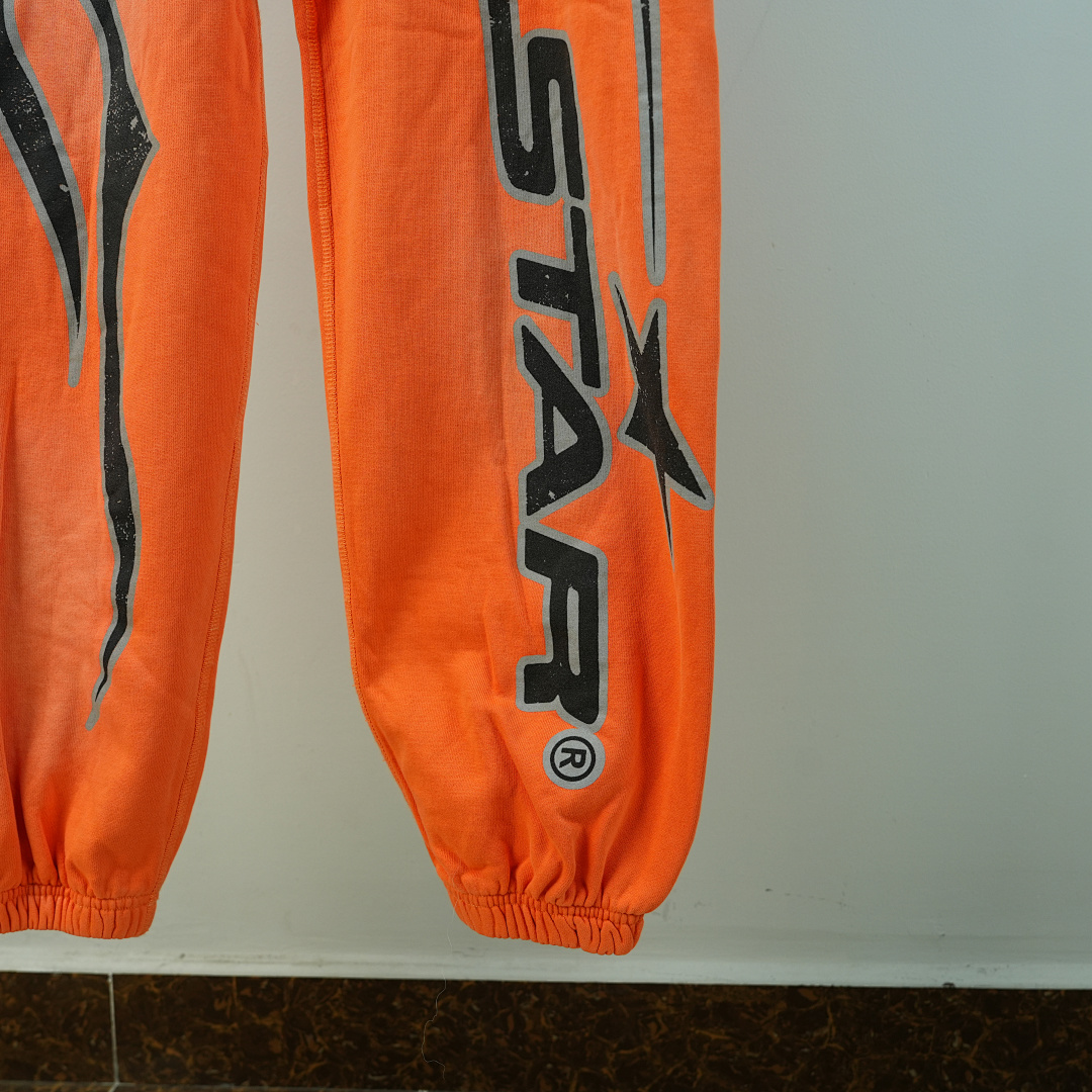 Other Hellstar Fire Orange Closed Elastic Bottom Sweatpants Dye - Image 13
