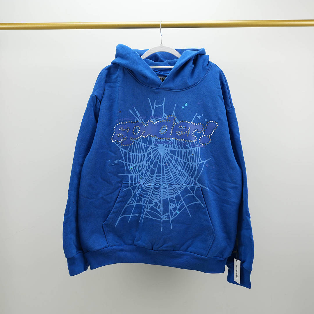 Other 265 Sp5Der Rhinestone Punk V2 Hoodie (Blue) - Image 6