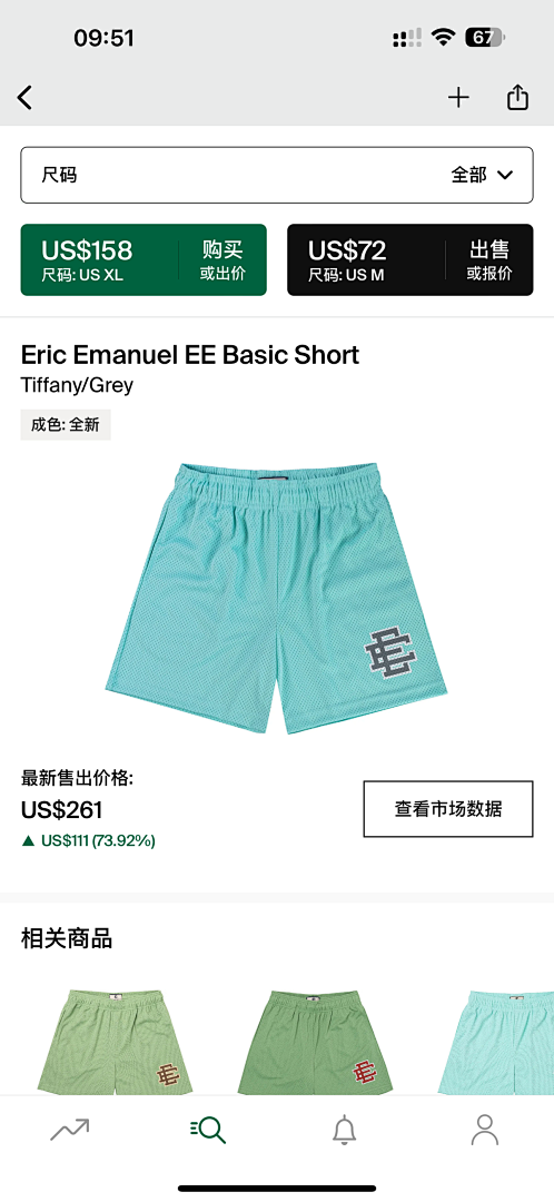 Chanel 80 Eric Emanuel EE Basic Short Tiffany/Grey