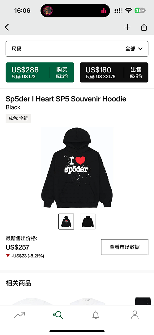 Other 240 Sp5Der IHeart SP5 Souvenir Hoodie (Black)