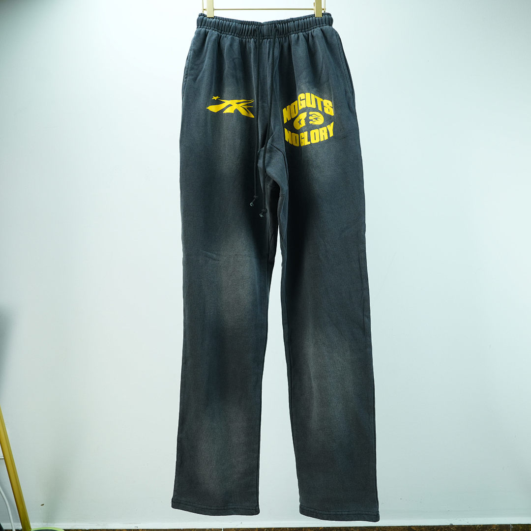 Other 380 Hellstar No Guts Glory Flare Bottom Sweatpants Midnight Dye (Black) - Image 5