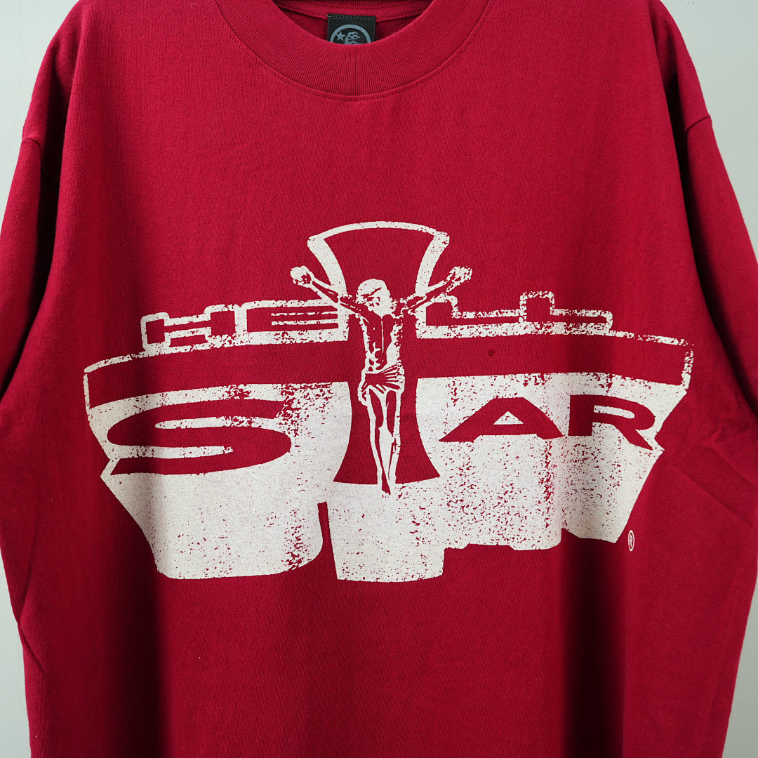 Other 65 Hellstar Studios Jesus Emblem Short Sleeve Tee Shirt Blood (Red) - Image 6